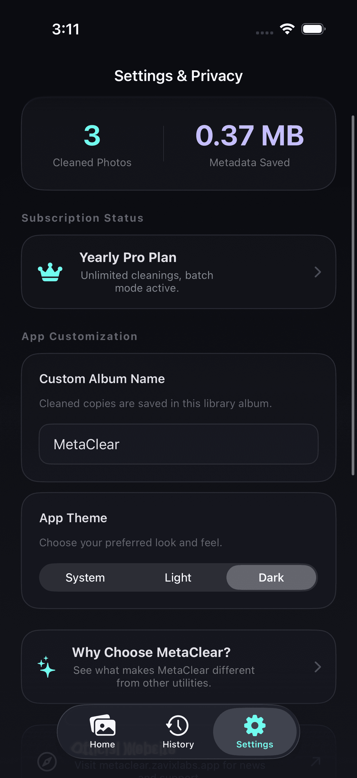 MetaClear privacy verification results